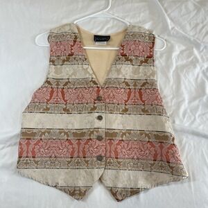 Vintage Anxiety Vest‎ Size Medium Floral Print